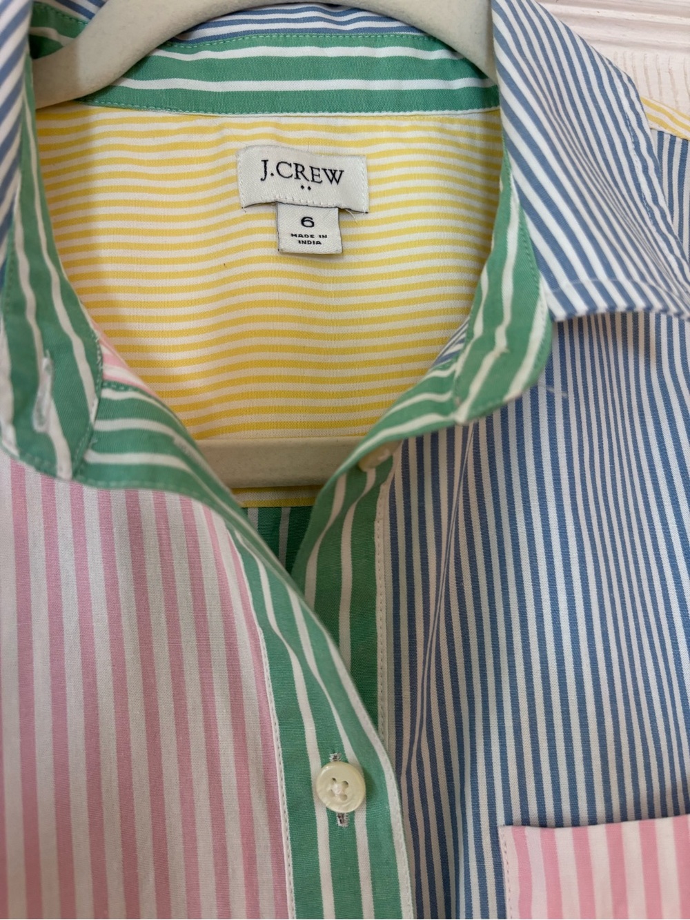 J. Crew Multicolor Striped Sleeveless Button-Down Shirt Dress Size 6 - Picture 3 of 11
